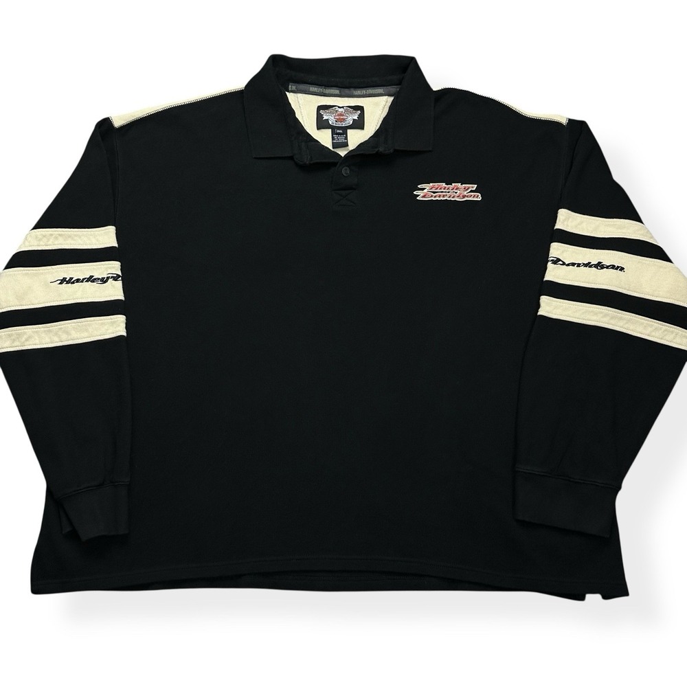 Vintage Harley Davidson Sweater Motorcycle Mens Black Size 3XL Heavyweight Biker